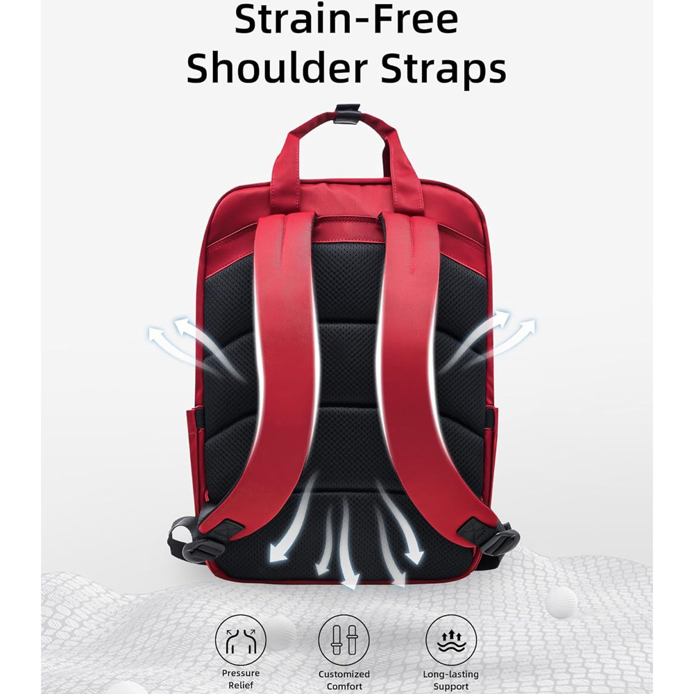 Picture of Innostyle ColorLite Series Lightweight Waterproof Hand Carry Travel Backpack for laptop up to 16" (Deep Red)