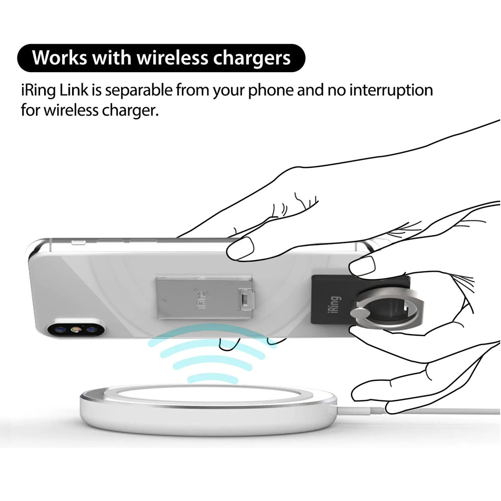 Picture of AAUXX iRing Link Universal Phone Grip and Stand Compatible with wireless charging (Metallic Red)