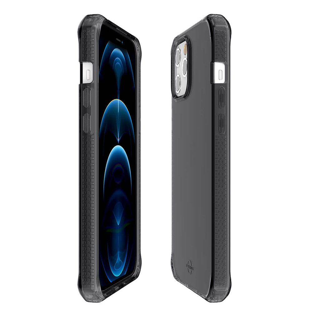 Picture of Apple iPhone 12 6.1 Case | ITSKINS SPECTRUM CLEAR ANTIMICROBIAL Certified Antishock Protection Case for Apple iPhone 12 iPhone 12 Pro 6.1 (Smoke)