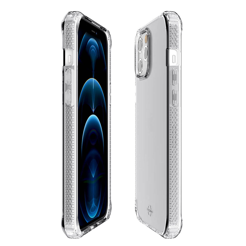 Picture of Apple iPhone 12 Pro Max 6.7 Case | ITSKINS SPECTRUM CLEAR ANTIMICROBIAL Certified Antishock Protection Case for Apple iPhone 12 Pro Max 6.7 (Transparent)