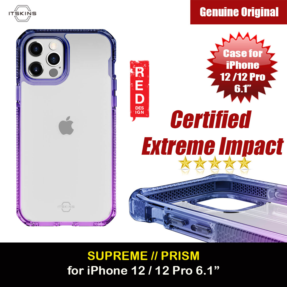 Picture of ITSKINS SUPREME CLEAR  ANTIMICROBIAL Certified Extreme Impact Protection Case for Apple iPhone 12 iPhone 12 Pro 6.1 (Deep blue and light purple) Apple iPhone 12 6.1- Apple iPhone 12 6.1 Cases, Apple iPhone 12 6.1 Covers, iPad Cases and a wide selection of Apple iPhone 12 6.1 Accessories in Malaysia, Sabah, Sarawak and Singapore 
