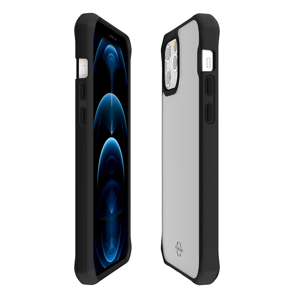 Picture of Apple iPhone 12 mini 5.4 Case | ITSKINS HYBRID SOLID ANTIMICROBIAL Certified Antishock Protection Case for Apple iPhone 12 Mini 5.4 (Plain Black transparent)