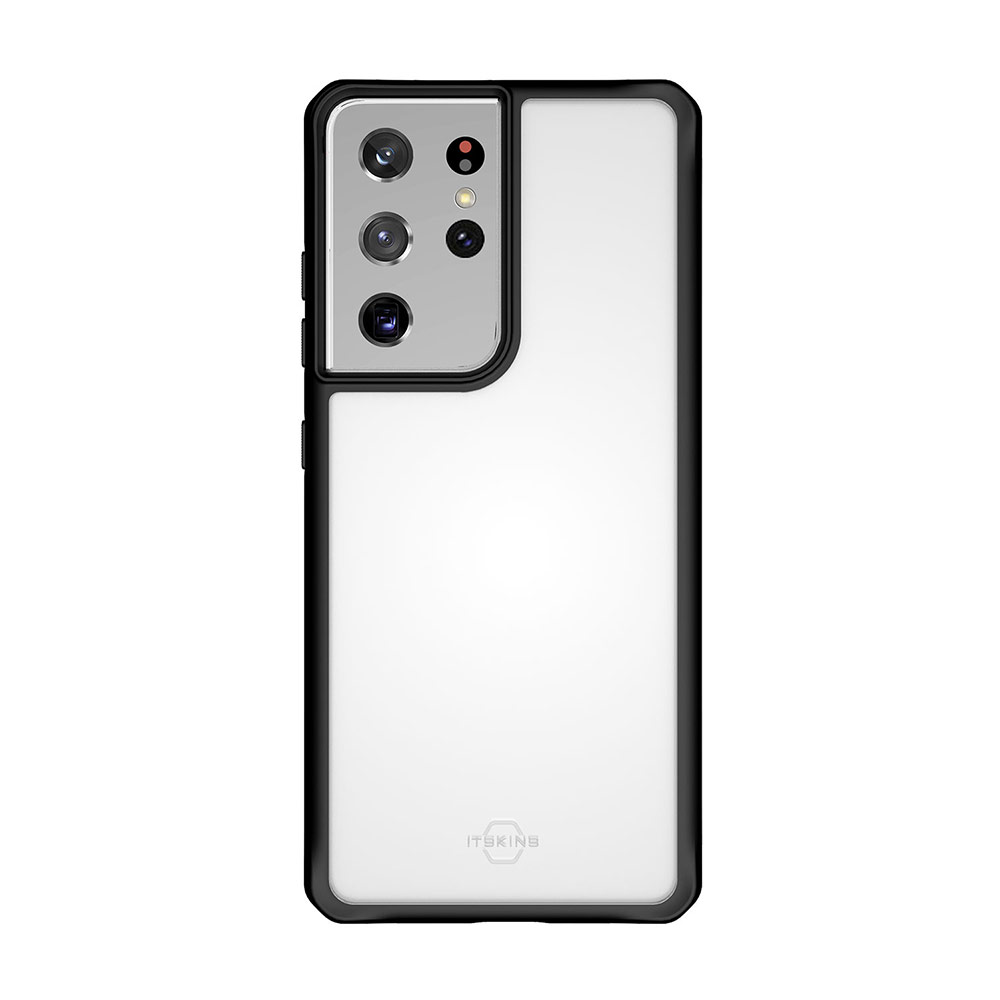 Picture of Samsung Galaxy S21 Ultra 6.8 Case | ITSKINS HYBRID SOLID ANTIMICROBIAL Certified Antishock Protection Case for Samsung Galaxy S21 Ultra 6.8 (Plain Black transparent)