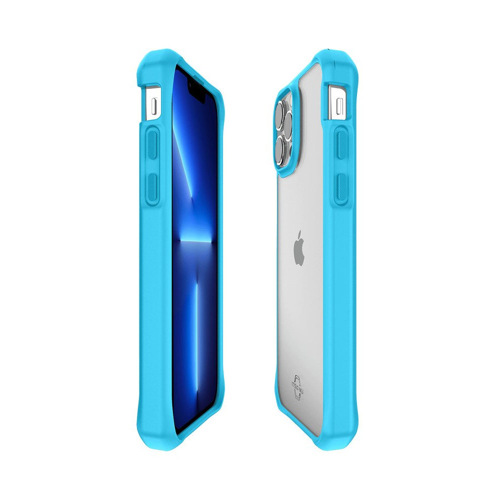 Picture of Apple iPhone 13 Pro 6.1 Case | ITSKINS HYBRID SOLID Drop Protection Case for iPhone 13 Pro 6.1 (Blue Transparent)