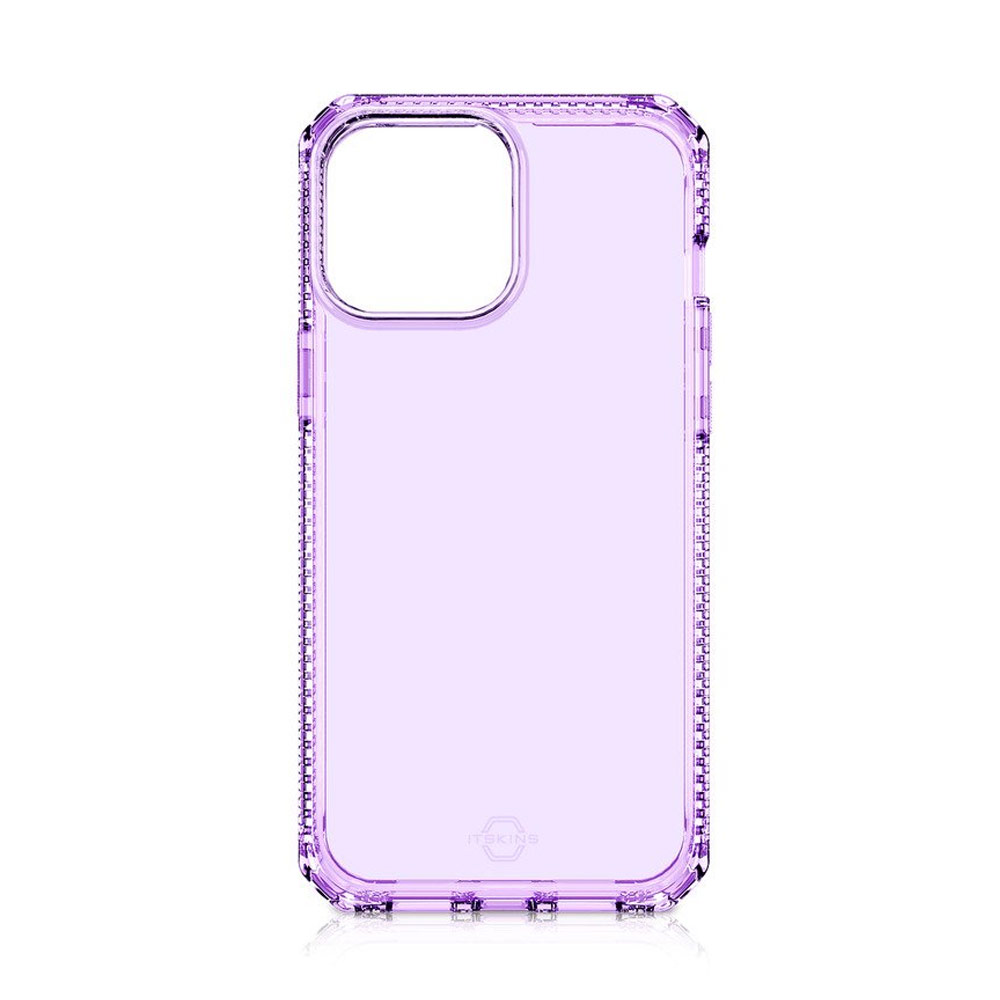 Picture of Apple iPhone 13 Pro Max 6.7 Case | ITSKINS SPECTRUM CLEAR ANTIMICROBIAL Certified Antishock Protection Case for iPhone 13 Pro Max (Light Purple)