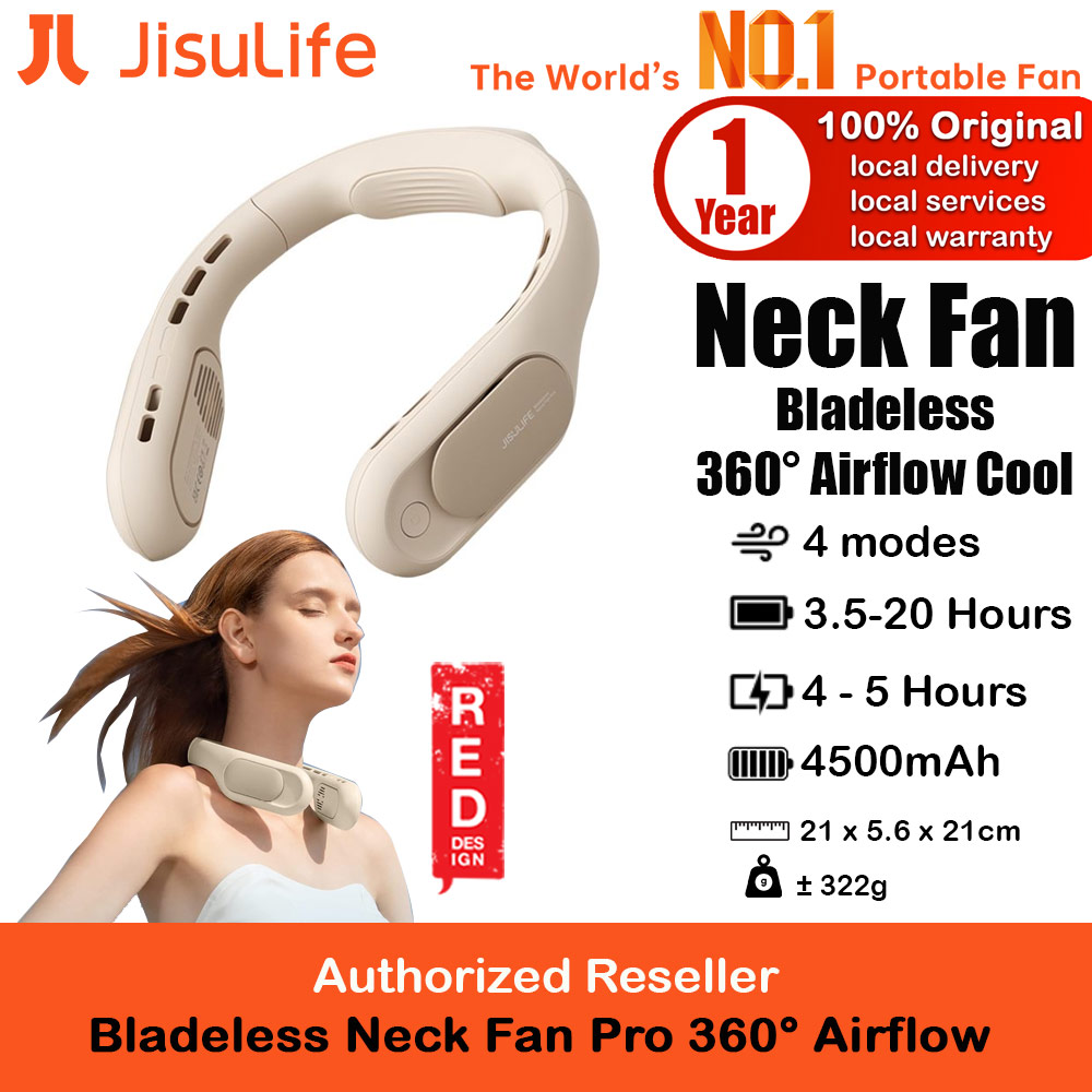 Picture of JISULIFE Portable Turbo Dual Air Neck Fan Pro Hands Free Bladeless Fan 4500 mAh Battery Operated Wearable Personal Fan Rechargeable Long Hours Fan for Running Badminton Indoor Court Concert Picnic Camping Outdoor Activity FA35 (Bright Brown) Red Design- Red Design Cases, Red Design Covers, iPad Cases and a wide selection of Red Design Accessories in Malaysia, Sabah, Sarawak and Singapore 