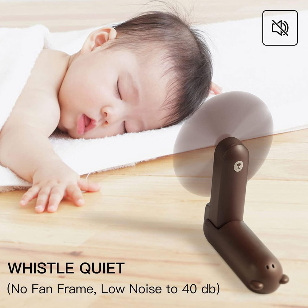 Picture of Jisulife Malaysia 3 in 1 Mini Handheld Fan USB Rechargeable Fan Power Bank with Flash Light for Office OutdoorTravel Hiking Camping Concert Indoor Court F8 (Brown)