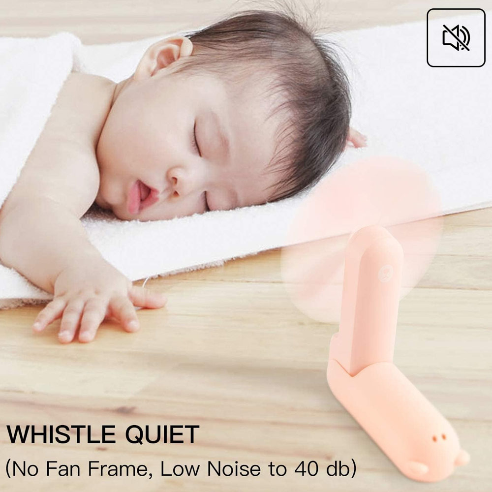 Picture of Jisulife Malaysia 3 in 1 Mini Handheld Fan USB Rechargeable Fan Power Bank with Flash Light for Office OutdoorTravel Hiking Camping Concert Indoor Court F8 (Pink)