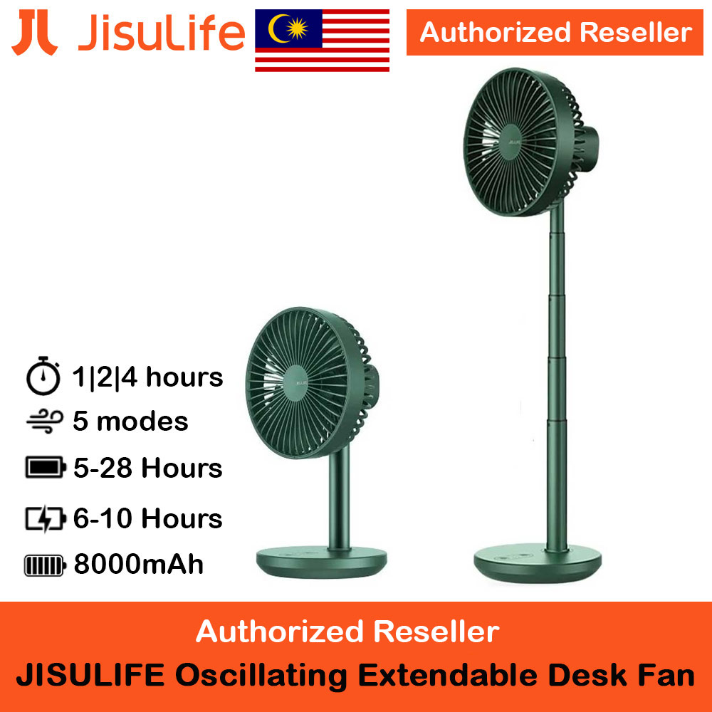 Picture of JISULIFE Malaysia Oscillating Rotation Desk Fan Portable Timer Setting Extendable Desktop Fan 8000mAh USB-C Rechargeable Electric Table Fan for Office Room Travel Outdoor Indoor Picnic FA13P (Dark Green) Red Design- Red Design Cases, Red Design Covers, iPad Cases and a wide selection of Red Design Accessories in Malaysia, Sabah, Sarawak and Singapore 