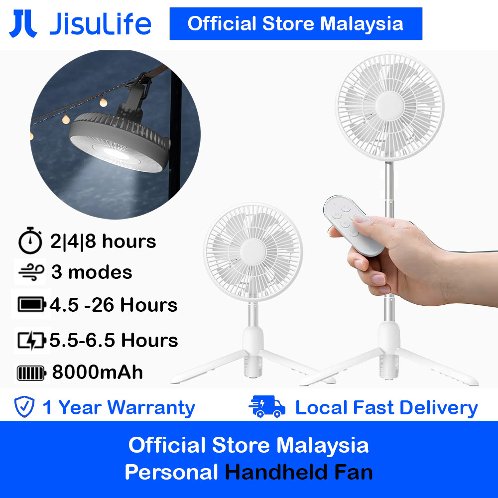 Picture of JISULIFEMalaysia Multifunction Convertible Camping Portable Adjsutable Rechargeable Light Lamp Rotatable Stand Desk Fan for Office Room Travel Outdoor Indoor Picnic Camping (White) Red Design- Red Design Cases, Red Design Covers, iPad Cases and a wide selection of Red Design Accessories in Malaysia, Sabah, Sarawak and Singapore 