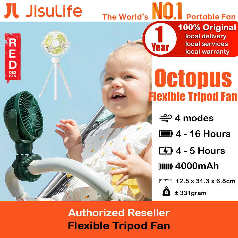 Picture of Jisulife Child Safe Low Noise Stroller Car Seat Rotatable Flexible Tripod Mini Rechargeable Fan FA40A  (Green) Red Design- Red Design Cases, Red Design Covers, iPad Cases and a wide selection of Red Design Accessories in Malaysia, Sabah, Sarawak and Singapore 