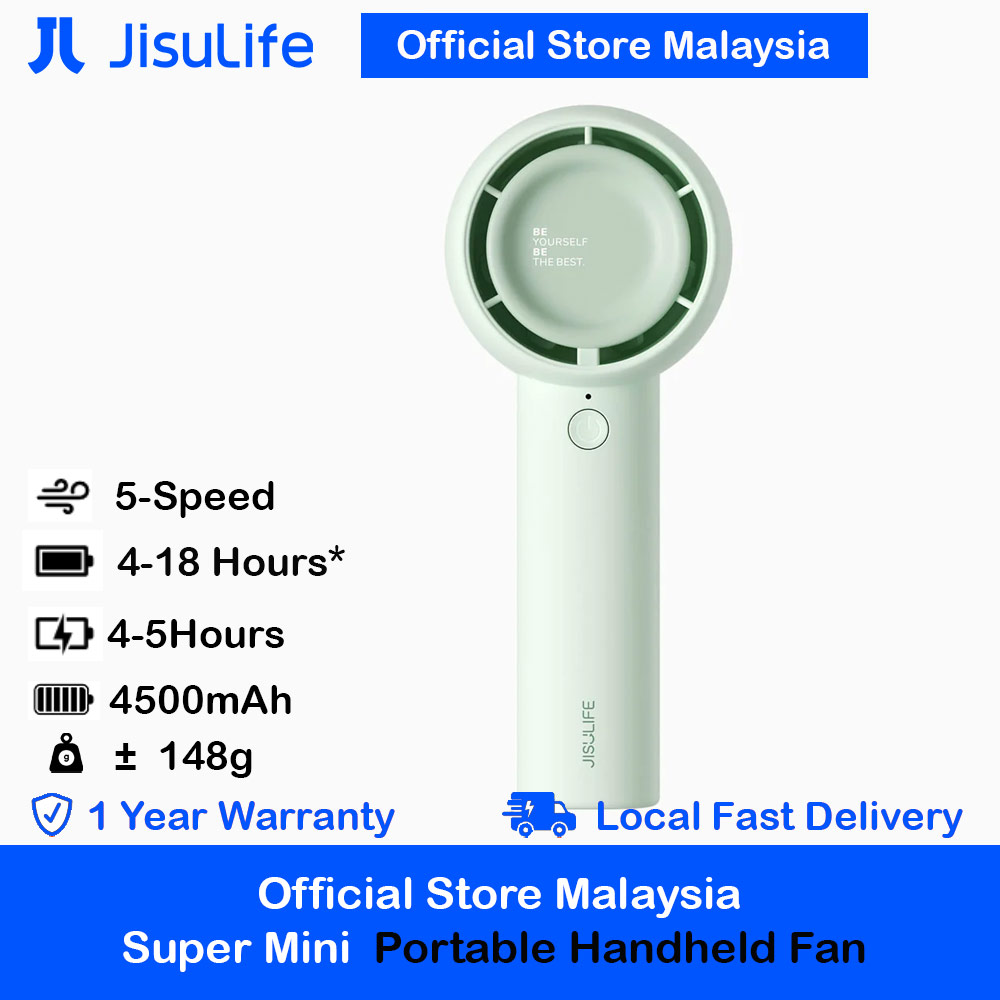 Picture of Jisulife Malaysia 3 Speed Turbo Strong Wind Portable Fast Charge Rechargeble 4500mAh Hidden Blade Handheld Mini Fan for Outdoor Indoor Badminton Court Concert Picnic Camping FA42 (Green) Red Design- Red Design Cases, Red Design Covers, iPad Cases and a wide selection of Red Design Accessories in Malaysia, Sabah, Sarawak and Singapore 