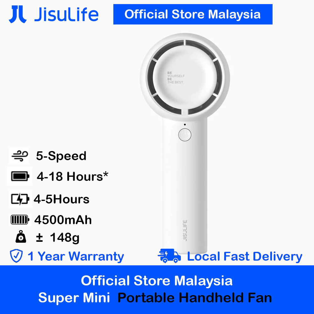Picture of Jisulife Malaysia 5 Speed Turbo Strong Wind Portable Fast Charge Rechargeble 4500mAh Hidden Blade Handheld Mini Fan for Outdoor Indoor Badminton Court Concert Picnic Camping FA42 (White) Red Design- Red Design Cases, Red Design Covers, iPad Cases and a wide selection of Red Design Accessories in Malaysia, Sabah, Sarawak and Singapore 