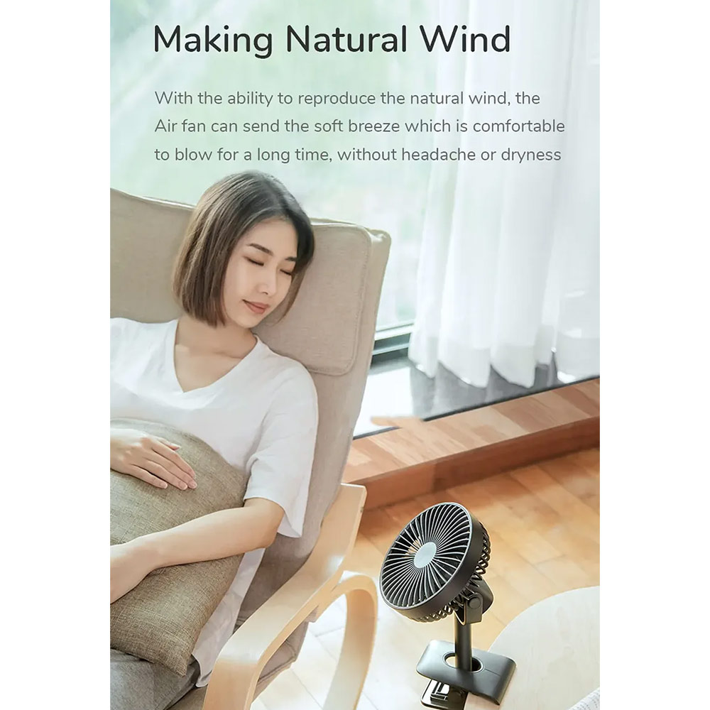 Picture of JISULIFE Clip On  Desk Fan Portable Desktop Fan 4000mAh USB-C Rechargeable for Office Room Travel Outdoor Indoor FA7B (Silver)