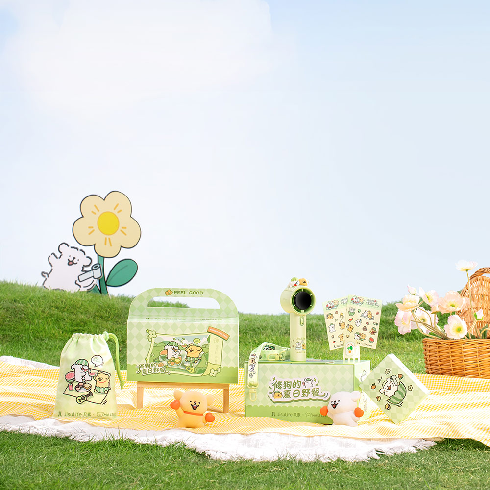 Picture of Jisulife Limited Edition Gift Idea Box Maltese Dog 100 Speed Control Wide Wind Portable Handheld Fan Kipas Pegang Tangan Angin Kuat
