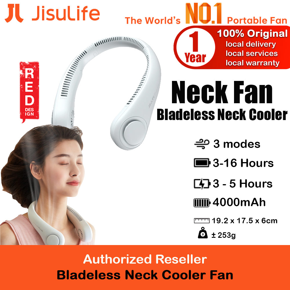 Picture of JISULIFE Portable Neck Fan Hands Free Bladeless Fan 4000 mAh Battery Operated Wearable Personal Fan Leafless Rechargeable Headphone Design USB Powered Desk Fan 3 Speeds for Running Badminton Indoor Court Concert Picnic Camping Outdoor Activity FA14 (Grey) Red Design- Red Design Cases, Red Design Covers, iPad Cases and a wide selection of Red Design Accessories in Malaysia, Sabah, Sarawak and Singapore 