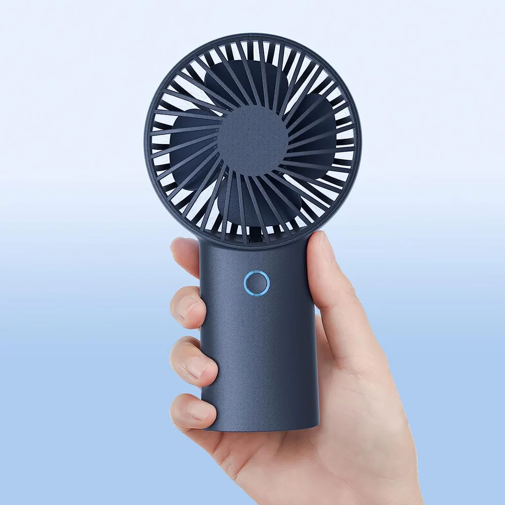 Picture of Jisulife Malaysia 3 Speed Wind Portable Rechargeable  6000mAh Handheld Fan for Outdoor Badminton Court Concert Picnic Camping (Blue)
