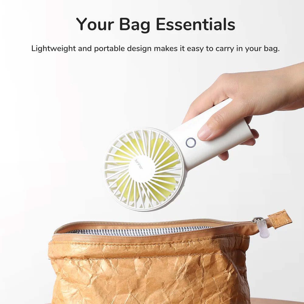 Picture of Jisulife Malaysia 3 Speed Wind Portable Rechargeable  6000mAh Handheld Fan for Outdoor Badminton Court Concert Picnic Camping (Blue)