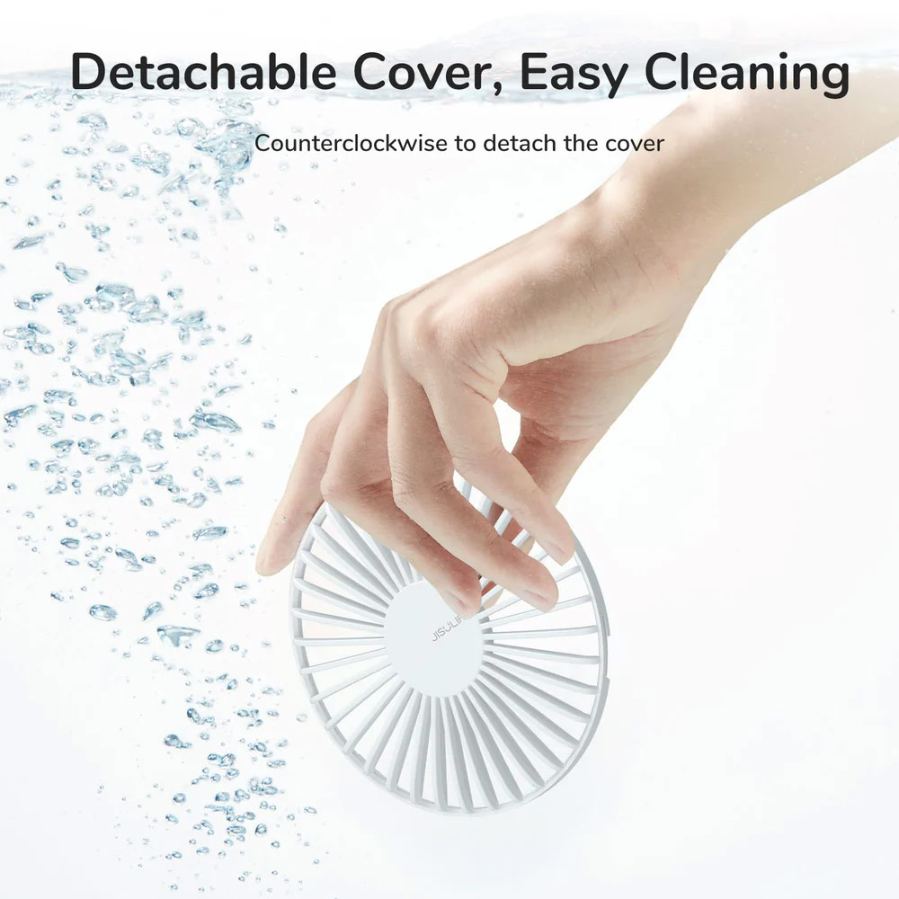 Picture of Jisulife Malaysia 3 Speed Wind Portable Rechargeable  6000mAh Handheld Fan for Outdoor Badminton Court Concert Picnic Camping (Blue)