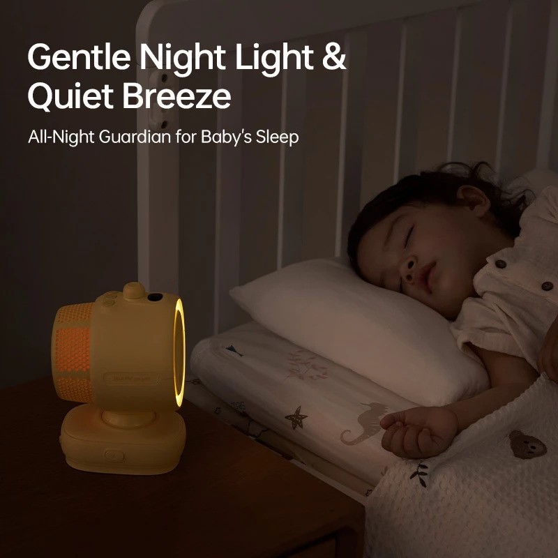 Picture of JisuLife Stroller Fan3 Air Purifying Purifier Baby Fan Clip Fan 100 Speed Levels Max 21-Hour Runtime Ultra Quiet (Yellow)