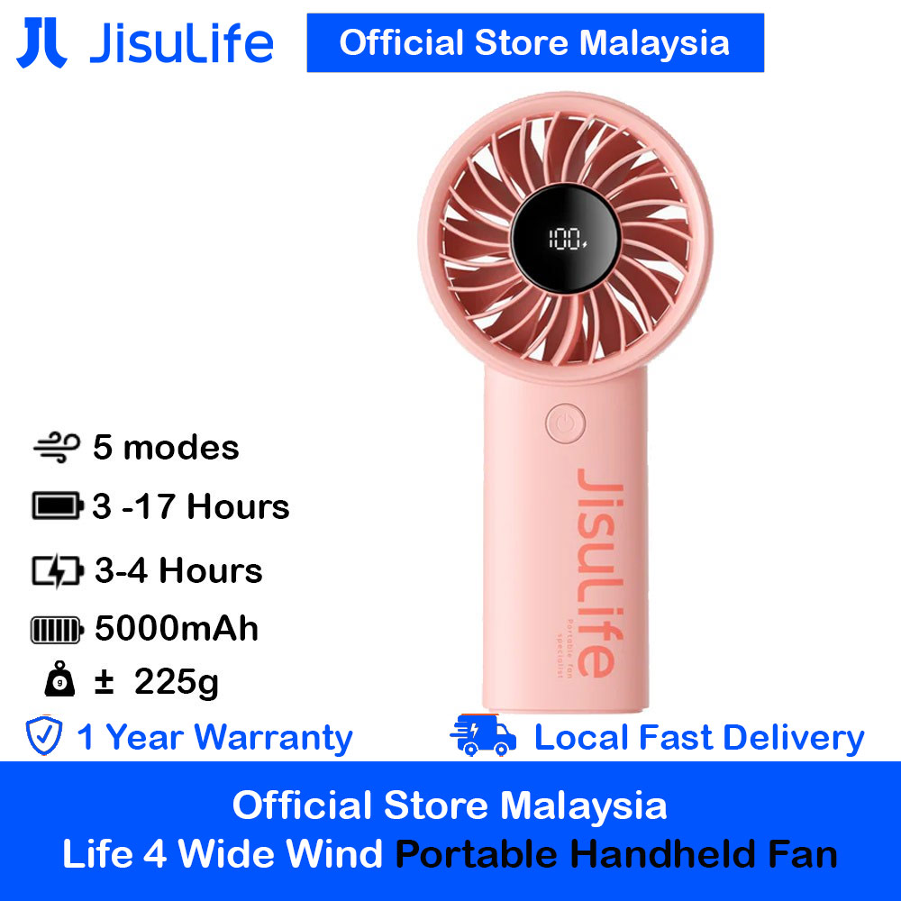Picture of Jisulife Malaysia Powerful Handheld Fan Life4 Powerful Portable Fan with LED Display (5000mAh Pink) Red Design- Red Design Cases, Red Design Covers, iPad Cases and a wide selection of Red Design Accessories in Malaysia, Sabah, Sarawak and Singapore 