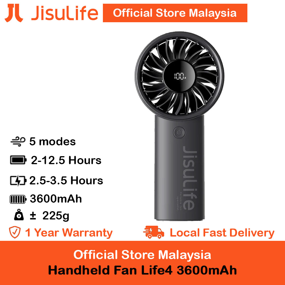 Picture of Jisulife Powerful Handheld Fan Life7 Powerful Portable Fan with LED Display (3600mAh Black) Red Design- Red Design Cases, Red Design Covers, iPad Cases and a wide selection of Red Design Accessories in Malaysia, Sabah, Sarawak and Singapore 