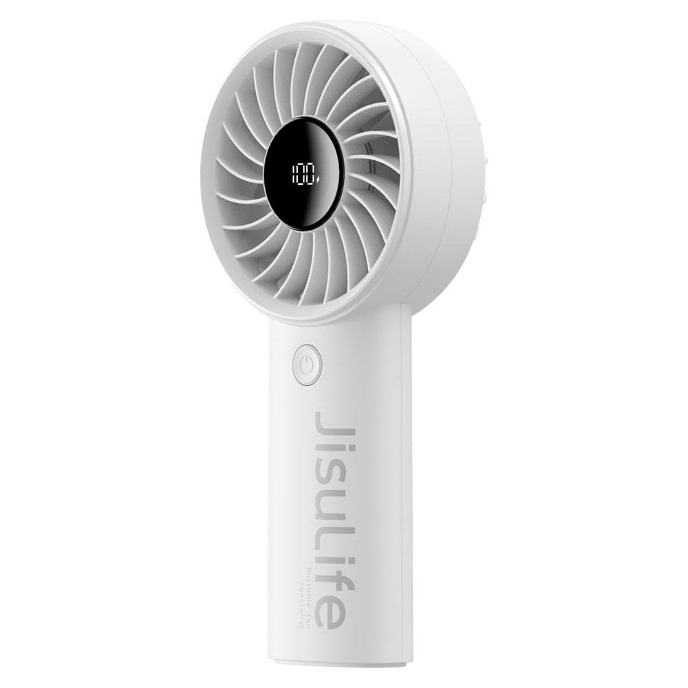 Picture of Jisulife Powerful Handheld Fan Life7 Powerful Portable Fan with LED Display (3600mAh Light Grey)