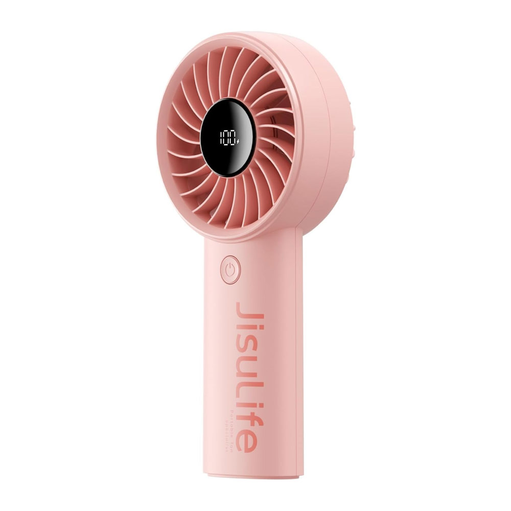 Picture of Jisulife Powerful Handheld Fan Life7 Powerful Portable Fan with LED Display (3600mAh Pink)