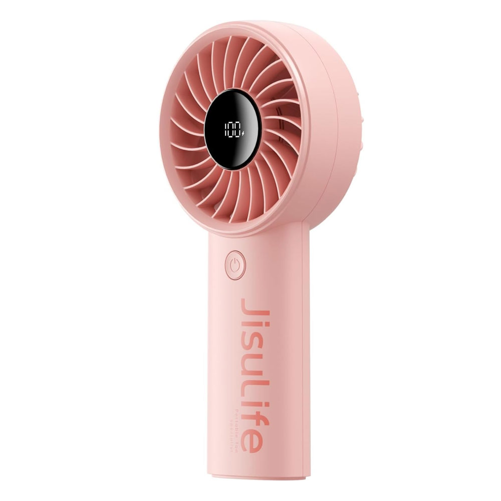 Picture of Jisulife Powerful Handheld Fan Life7 Powerful Portable Fan with LED Display (5000mAh Pink)