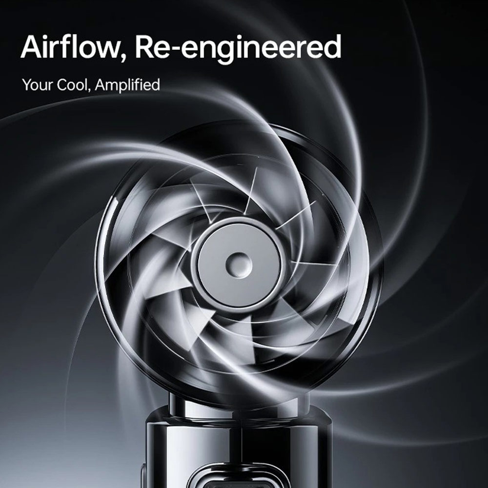 Picture of Jisulife Life9S LED Limited Edition Silver Chrome Palm Size Mini Compact Handheld Portable Fan Strong Wind