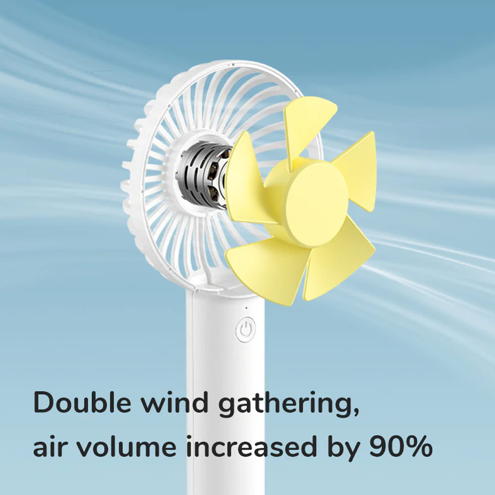 Picture of Jisulife Malaysia 3 Speed Wind Portable Fast Charge Rechargeble 2000mAh Handheld Fan for Outdoor Indoor Badminton Court Concert Picnic Camping FA21 (Brown)