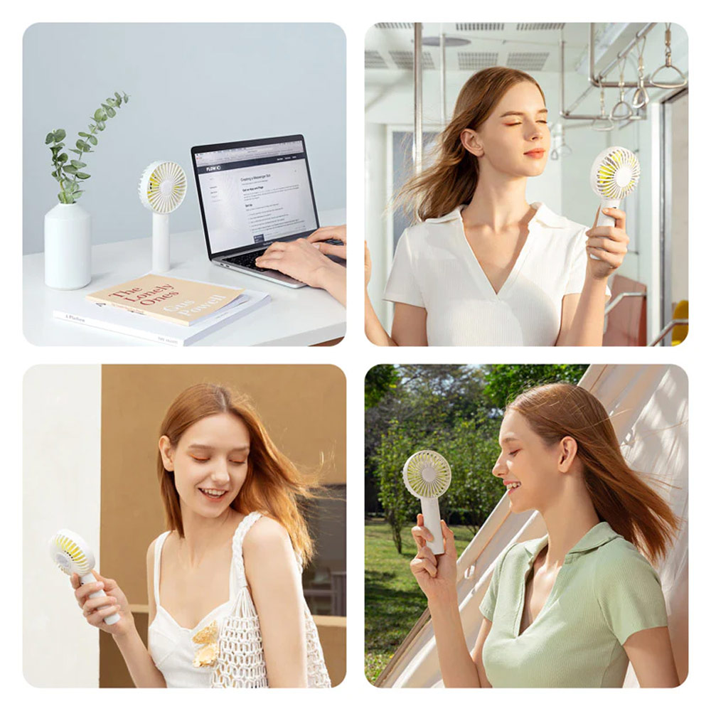 Picture of Jisulife Malaysia 3 Speed Wind Portable Fast Charge Rechargeble 2000mAh Handheld Fan for Outdoor Indoor Badminton Court Concert Picnic Camping FA21 (Brown)