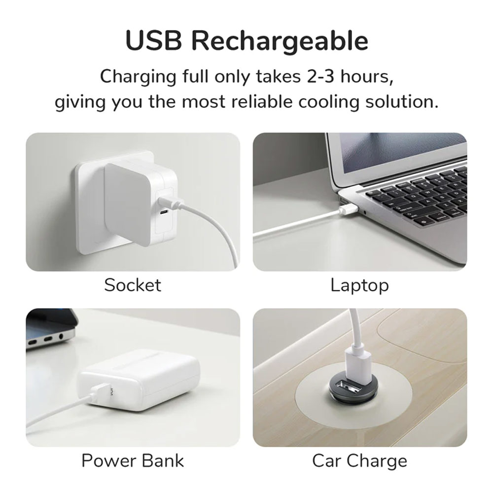 Picture of Jisulife Malaysia 3 Speed Wind Portable Fast Charge Rechargeble 2000mAh Handheld Fan for Outdoor Indoor Badminton Court Concert Picnic Camping FA21 (Brown)