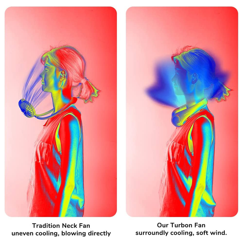 Picture of JISULIFE Malaysia Portable Neck Fan Hands Free Bladeless Fan 4000 mAh Battery Operated Wearable Personal Fan Leafless Rechargeable Headphone Design USB Powered Desk Fan 3 Speeds  for Running Badminton Indoor Court Concert Picnic Camping Outdoor Activity FA14 (Pink)