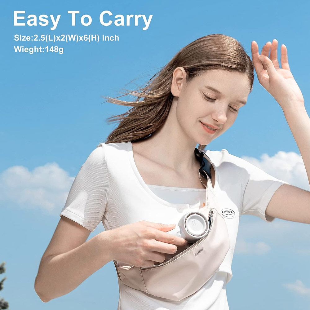 Picture of Jisulife Malaysia 5 Speed Turbo Strong Wind Portable Fast Charge Rechargeble 4500mAh Hidden Blade Handheld Mini Fan for Outdoor Indoor Badminton Court Concert Picnic Camping FA42 (White)