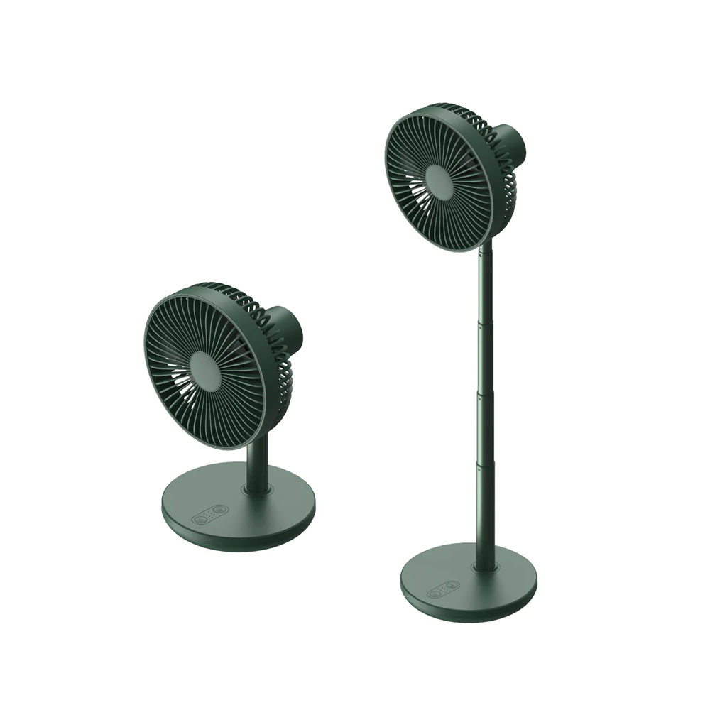 Picture of JISULIFE Oscillating Rotation Desk Fan Portable Timer Setting Extendable Desktop Fan 8000mAh USB-C Rechargeable Electric Table Fan for Office Room Travel Outdoor Indoor Picnic FA13P (Dark Green)