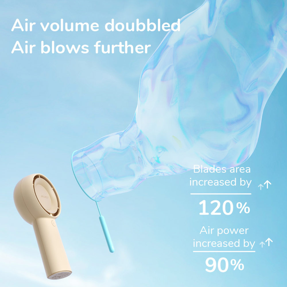 Picture of Jisulife Malaysia Turbocharged 3 Speed Portable Fast Charge Rechargeble 4000mAh Hidden Blade High Quality Handheld Mini Fan for Outdoor Indoor Badminton Court Concert Picnic Camping FA43 ( Brown)