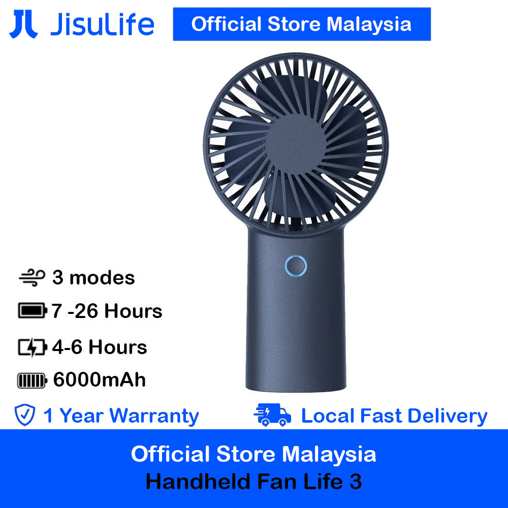 Picture of Jisulife Malaysia 3 Speed Wind Portable Rechargeable  6000mAh Handheld Fan for Outdoor Badminton Court Concert Picnic Camping (Blue) Red Design- Red Design Cases, Red Design Covers, iPad Cases and a wide selection of Red Design Accessories in Malaysia, Sabah, Sarawak and Singapore 