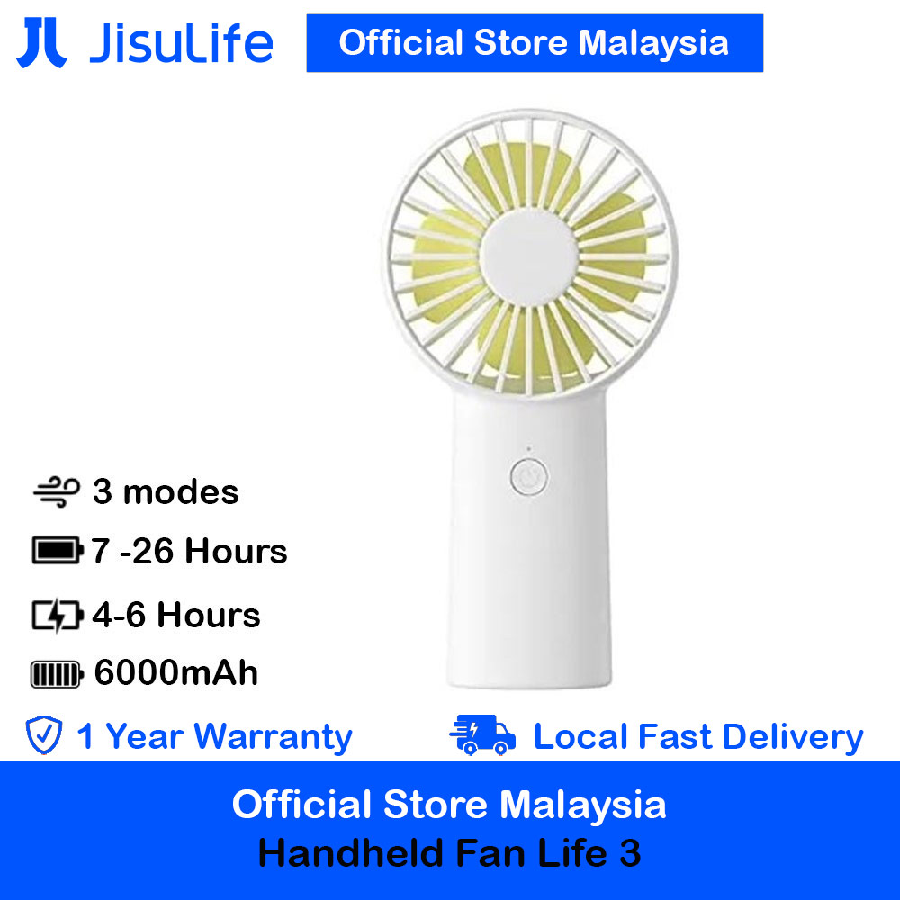 Picture of Jisulife Malaysia 3 Speed Wind Portable Rechargeable 6000mAh Handheld Fan for Outdoor Badminton Court Concert Picnic Camping (White) Red Design- Red Design Cases, Red Design Covers, iPad Cases and a wide selection of Red Design Accessories in Malaysia, Sabah, Sarawak and Singapore 