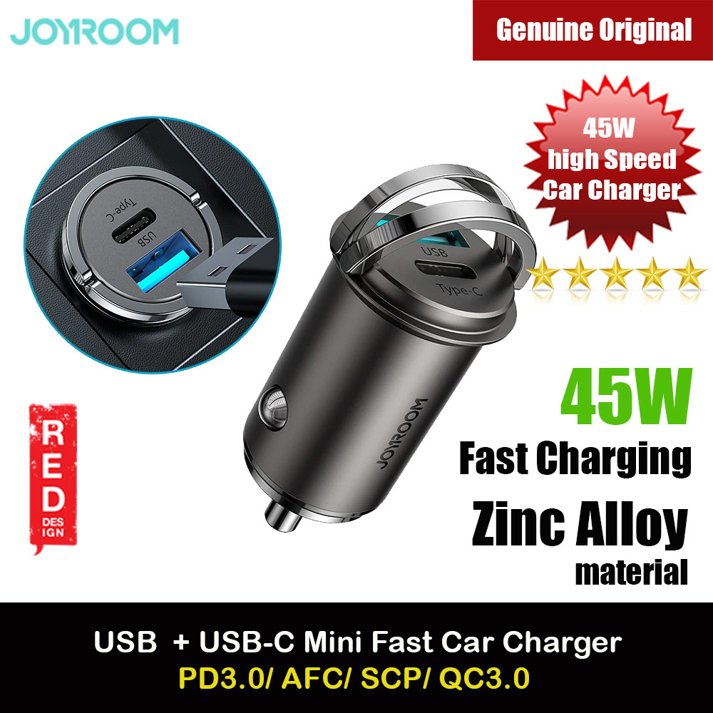 Picture of Joyroom 45W Mini Fast Speed High Speed Zinc Alloy Car Charger PD Delivery FCP AFC QC3.0 for iPhone 12 Pro Max iPhone 12 Mini iPhone 11 Pro Max Galaxy S21 Ultra Note 20 Ultra Huawei Mate 40 Pro P40 Pro (Tarnish) Red Design- Red Design Cases, Red Design Covers, iPad Cases and a wide selection of Red Design Accessories in Malaysia, Sabah, Sarawak and Singapore 