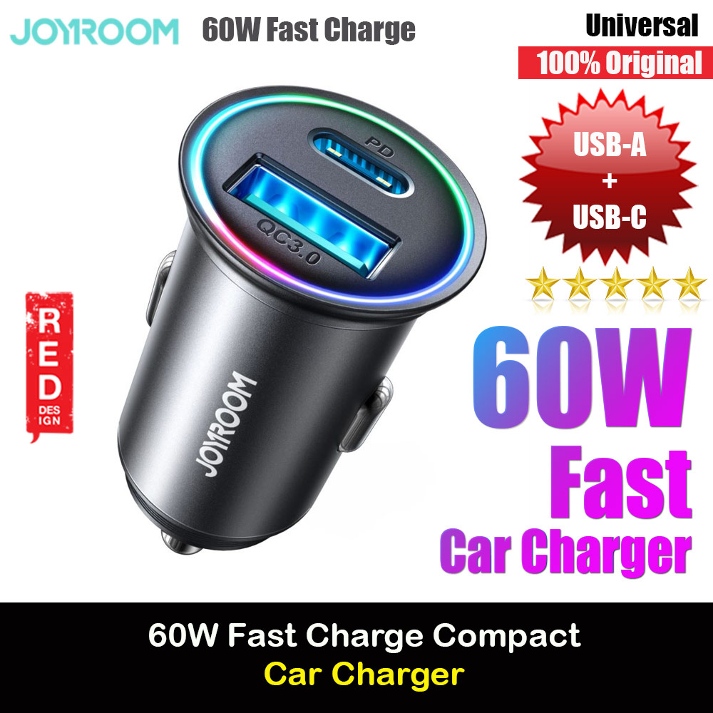 Picture of Joyroom 60W Mini Fast Speed High Speed Strong Metal Car Charger PD PPS QC3.0 for iPhone 14 Pro Max S23 Ultra Z Fold 5 Flip 5 iPad Pro (Black) Red Design- Red Design Cases, Red Design Covers, iPad Cases and a wide selection of Red Design Accessories in Malaysia, Sabah, Sarawak and Singapore 