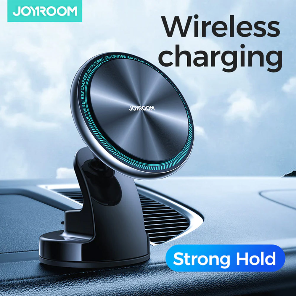 Picture of Joyroom Strong N52 Magnetic 15W Fast Wireless Car Charger Car Mount Phone Holder Dashboard Car Mount Windscreen Car Mount (Black)