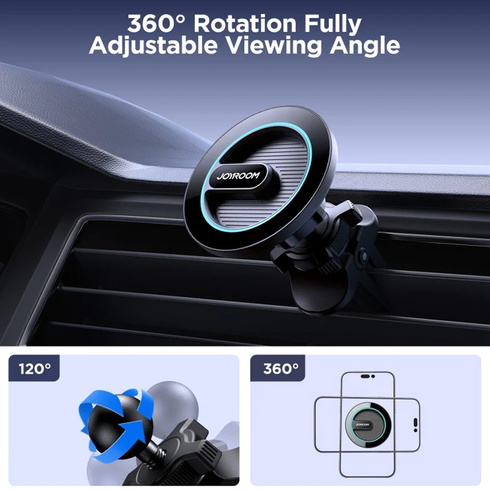 Picture of Joyroom Magnetic 360 Degree Adjustable Car Phone Mount Holder for Air Vent Air Con outlet (Black)