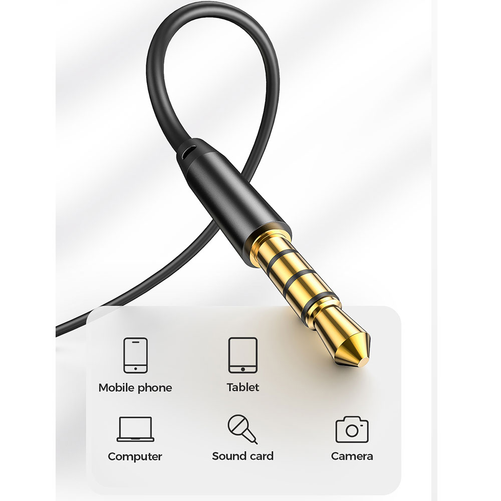 Picture of Joyroom Lavalier Lapel Microphone Mini Portable Hand Free Clip Foam Microphone for Mobile Phone Sound Card Camera Computer for Online Class Teaching Live Streaming Video Recording Interview