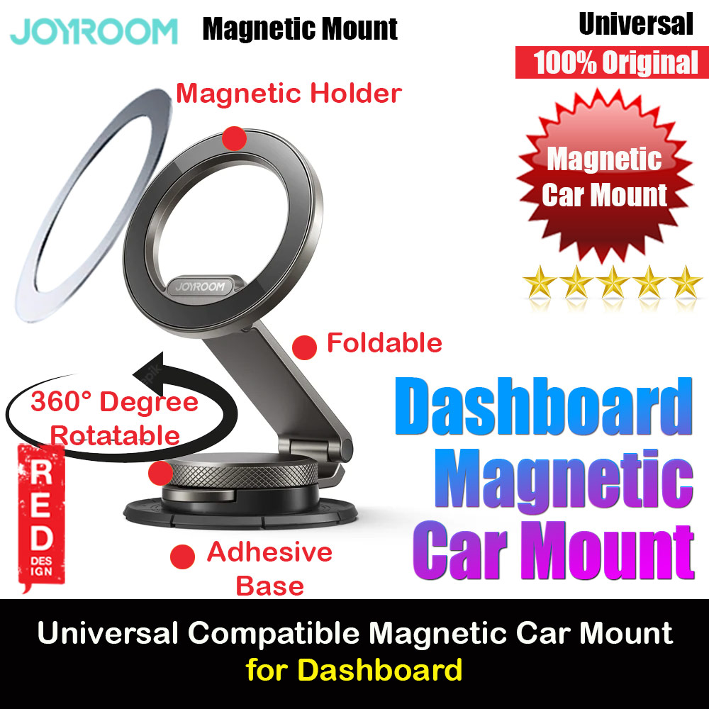 Picture of Joyroom Magnetic 360 Degree Rotatable Foldable Car Phone Mount Holder with 3M Adhesive for Dashboard Desk (Black) Red Design- Red Design Cases, Red Design Covers, iPad Cases and a wide selection of Red Design Accessories in Malaysia, Sabah, Sarawak and Singapore 