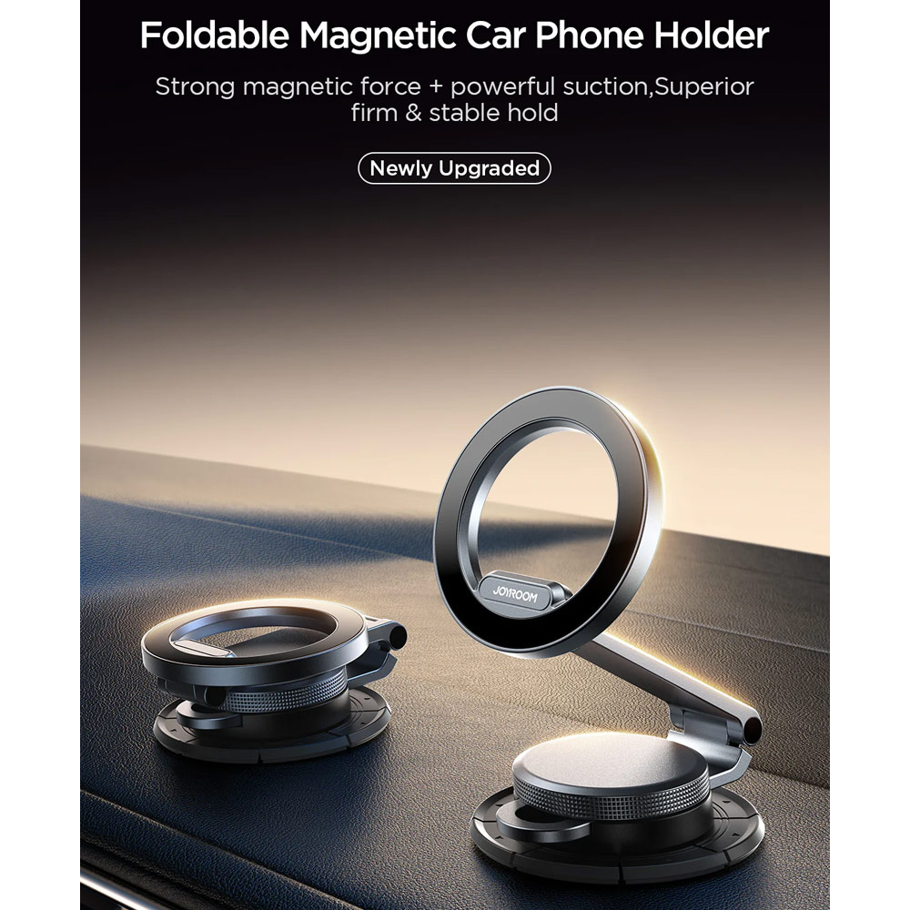 Picture of Joyroom Magnetic 360 Degree Rotatable Foldable Car Phone Mount Holder with 3M Adhesive for Dashboard Desk (Black)