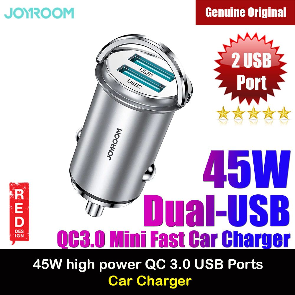 Picture of Joyroom 45W Mini Fast Speed High Speed Zinc Alloy Car Charger AFC QC3.0 SCP for Galaxy S21 Ultra Note 20 Ultra Huawei Mate 40 Pro P40 Pro Xiaomi iPhone 12 Pro Max (Silver) Red Design- Red Design Cases, Red Design Covers, iPad Cases and a wide selection of Red Design Accessories in Malaysia, Sabah, Sarawak and Singapore 