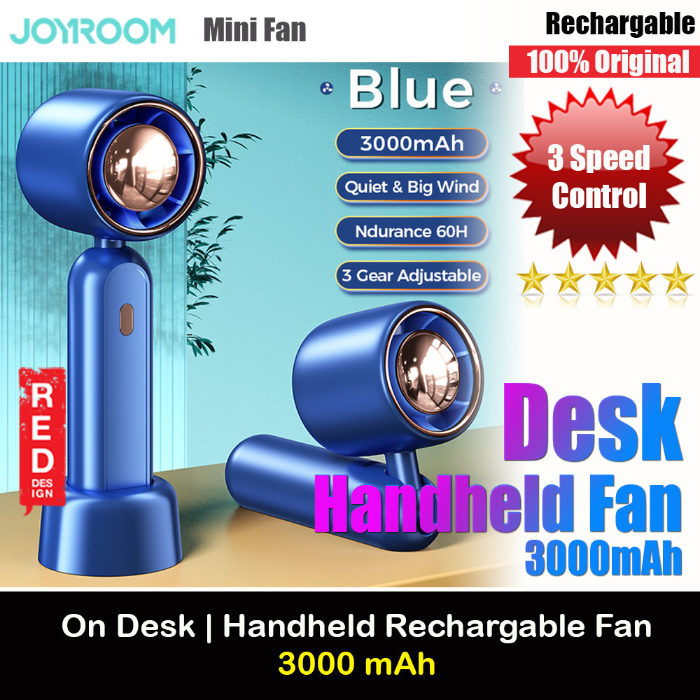 Picture of Joyroom JR-CY453  USB-C 3 Speed Hold and Stand On Desk Folding Handheld Fan 3000mAh (Blue) Red Design- Red Design Cases, Red Design Covers, iPad Cases and a wide selection of Red Design Accessories in Malaysia, Sabah, Sarawak and Singapore 