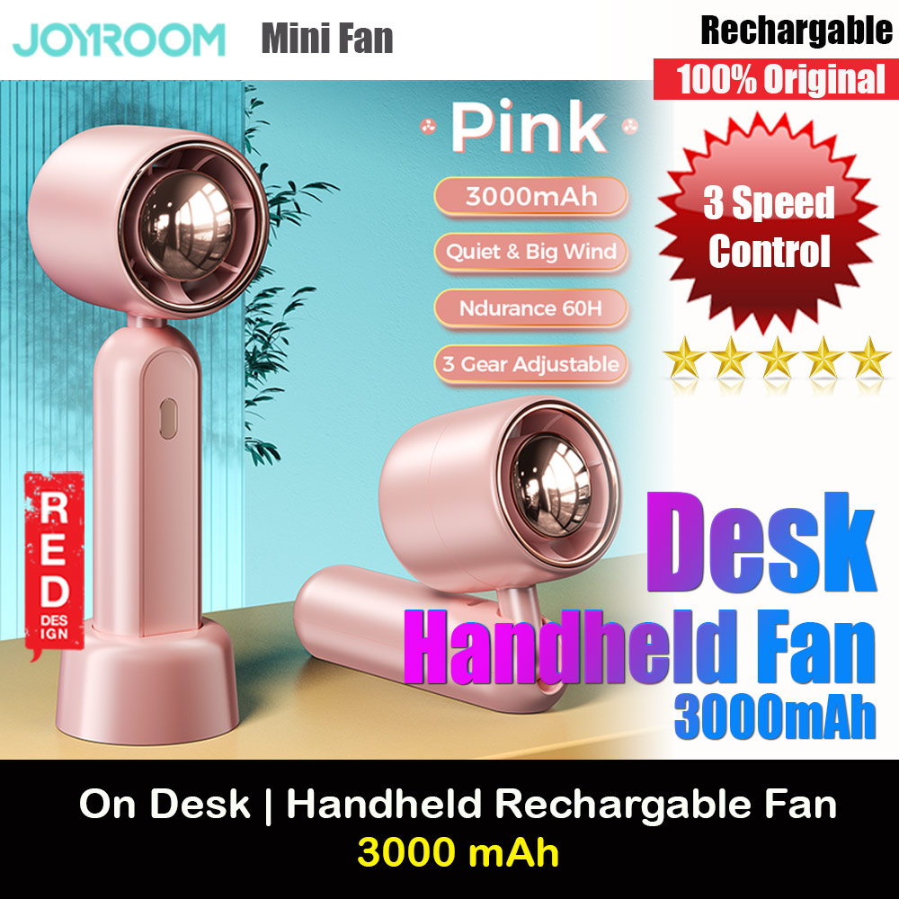 Picture of Joyroom JR-CY453  USB-C 3 Speed Hold and Stand On Desk Folding Handheld Fan 3000mAh (Pink) Red Design- Red Design Cases, Red Design Covers, iPad Cases and a wide selection of Red Design Accessories in Malaysia, Sabah, Sarawak and Singapore 