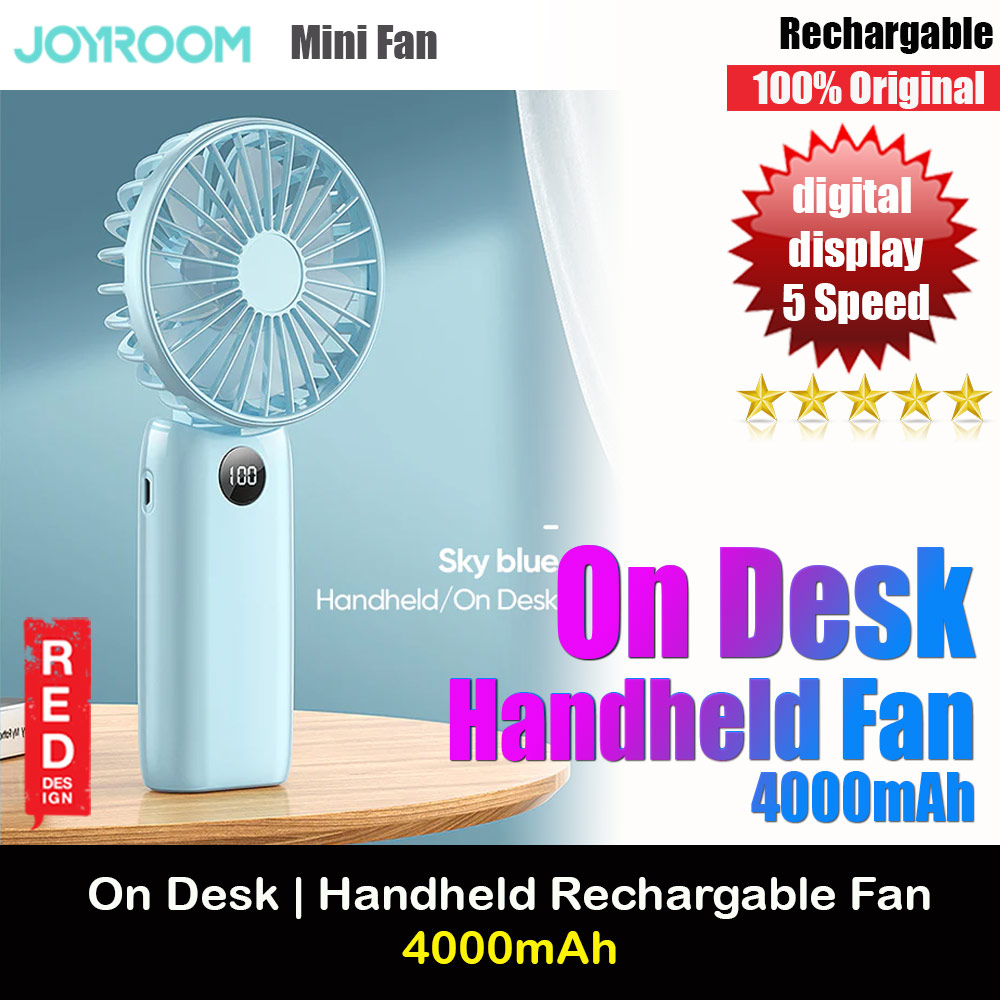 Picture of Joyroom JR-CY451 5 Speed Hold and Stand On Desk Folding Handheld Fan with digital display 4000mAh (Blue) Red Design- Red Design Cases, Red Design Covers, iPad Cases and a wide selection of Red Design Accessories in Malaysia, Sabah, Sarawak and Singapore 